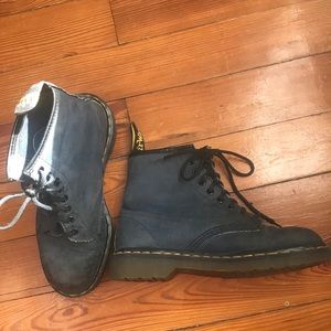 Dr Martens Navy Blue Soft Leather